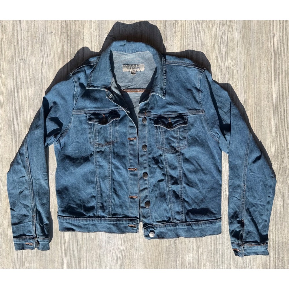 Calvin Klein Jeans Denim Trucker Jacket XL Blue Medium Wash Gorpcore Academia